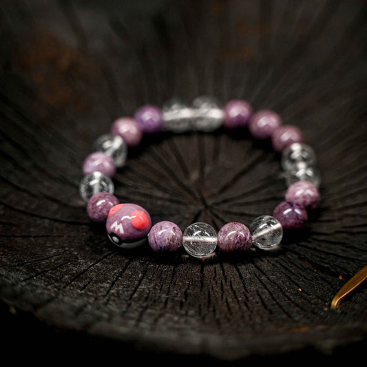Master Ball Pairing: Charoite and Clear Crystal