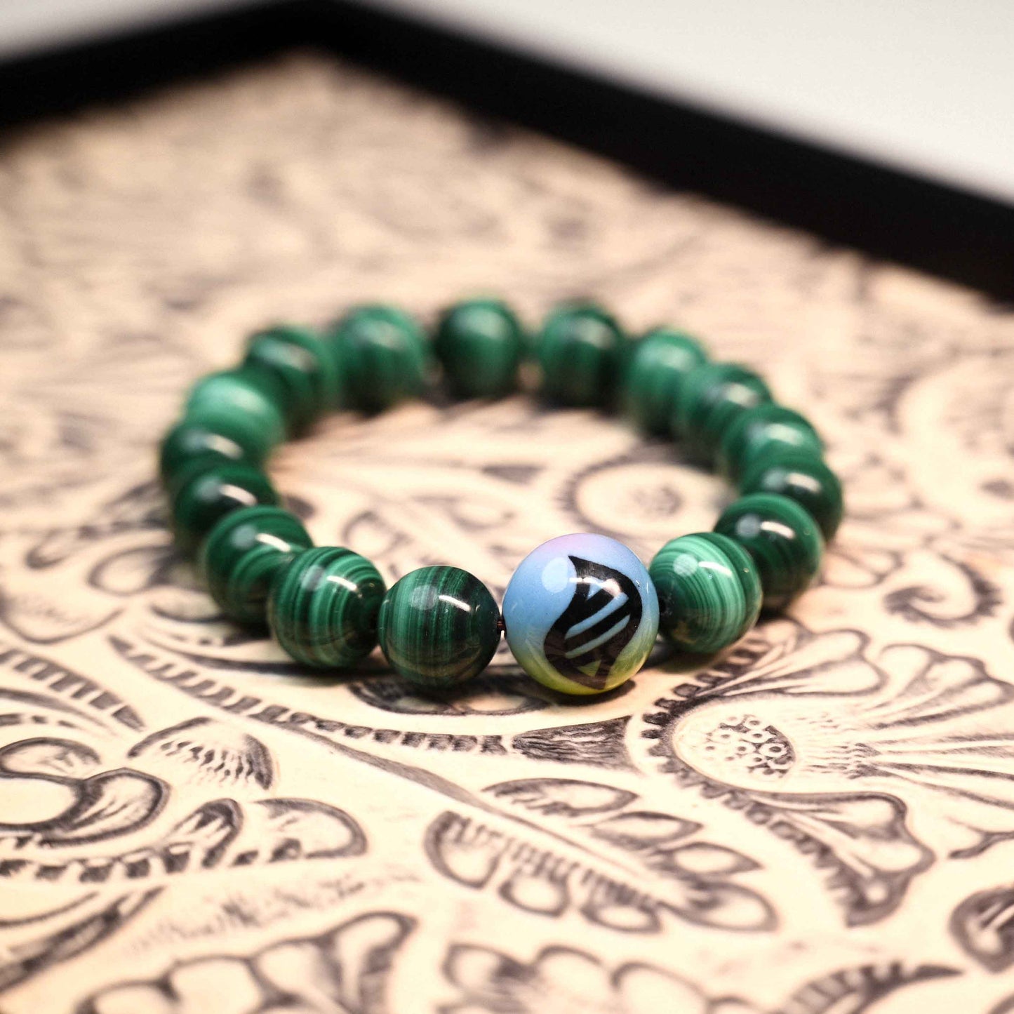 Pokémon Inspired Mega Stone Bracelet | Genuine Malachite Crystal Energy Bracelet