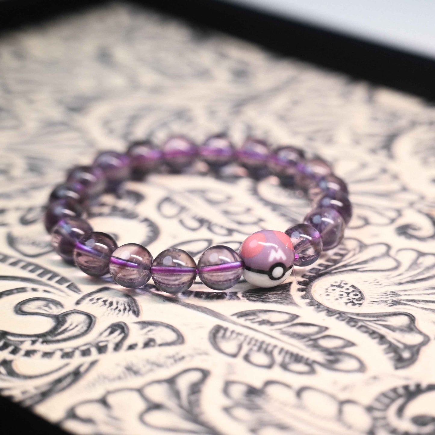 Pokémon Inspired Master Ball Bracelet | Premium Purple Amethyst Energy Jewelry