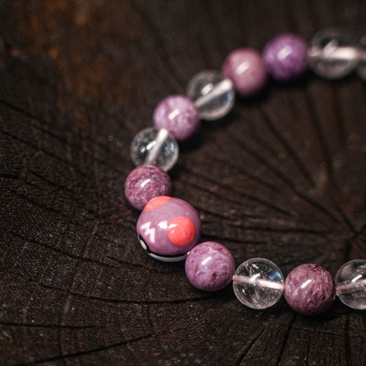 Master Ball Pairing: Charoite and Clear Crystal