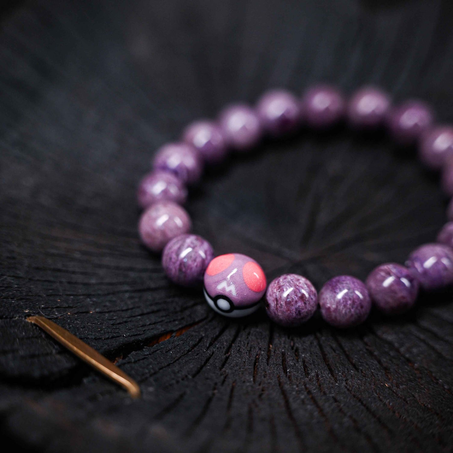 Deep Purple Dragon Crystal Master Ball Bracelet