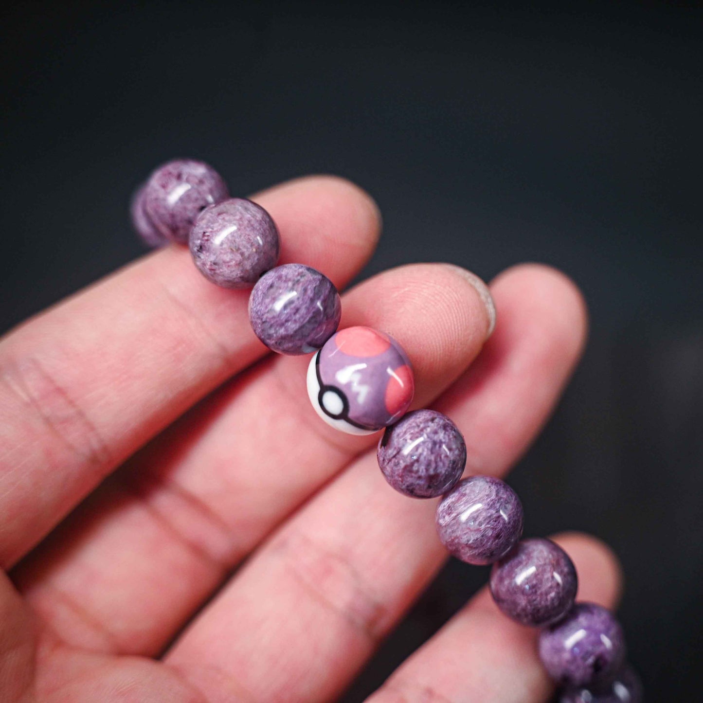 Deep Purple Dragon Crystal Master Ball Bracelet