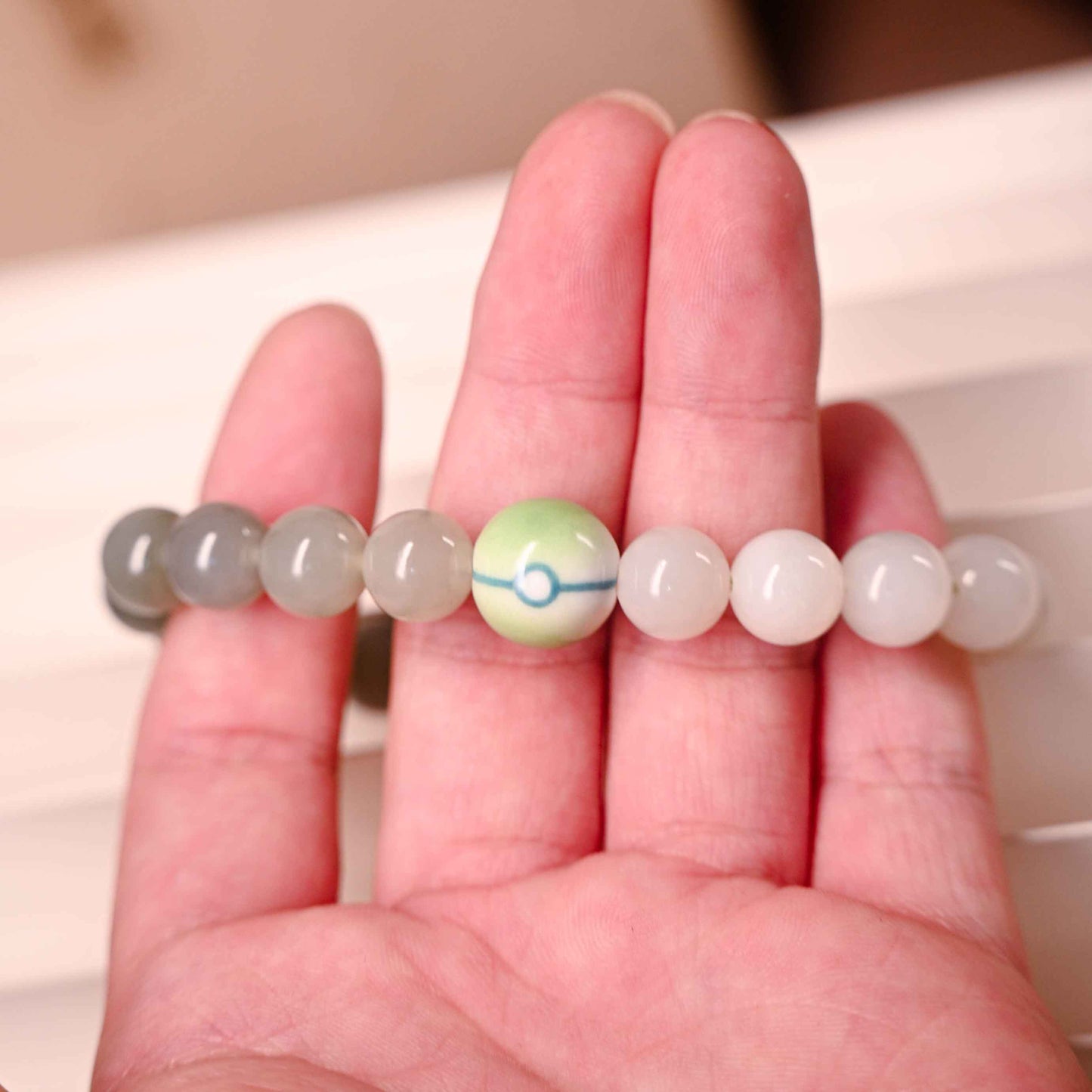 Gradient Hetian Jade Strange Ball Bracelet