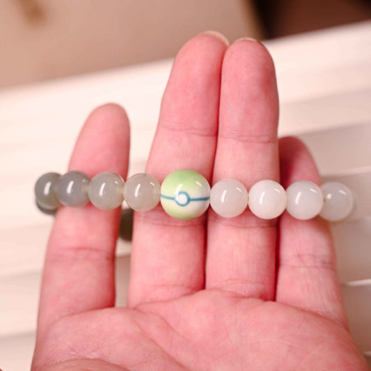 Gradient Hetian Jade Strange Ball Bracelet