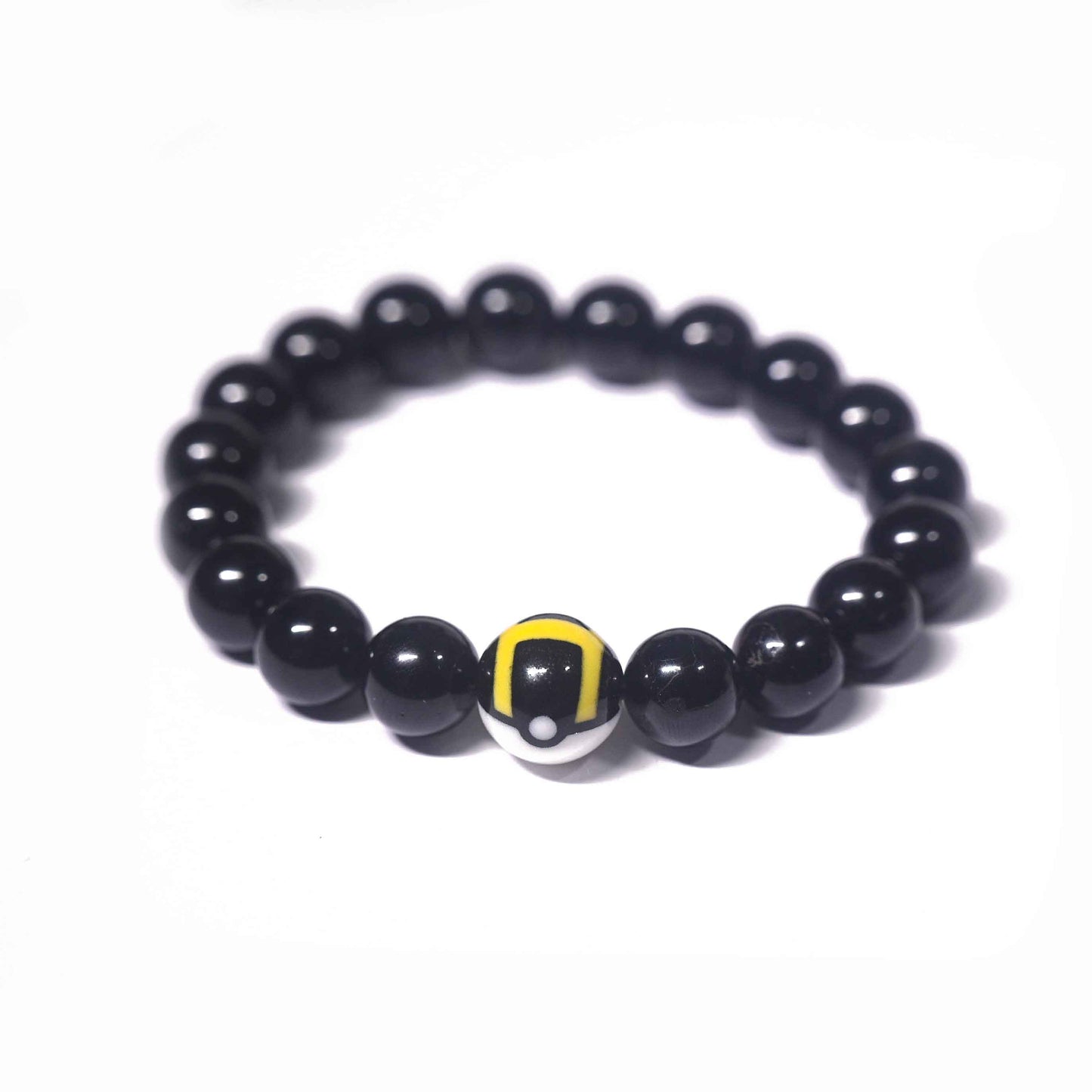 Pokémon Inspired Ultra Ball Bracelet | Premium Black Tourmaline Protection Jewelry