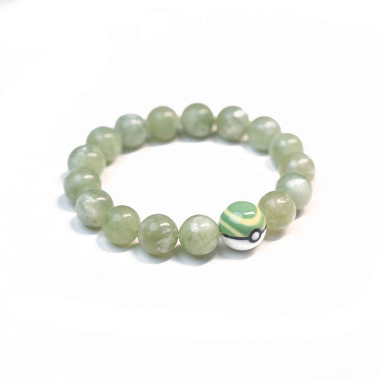 Handmade Nest Ball & Natural Xiuyan Jade Beaded Bracelet (12mm/15mm)