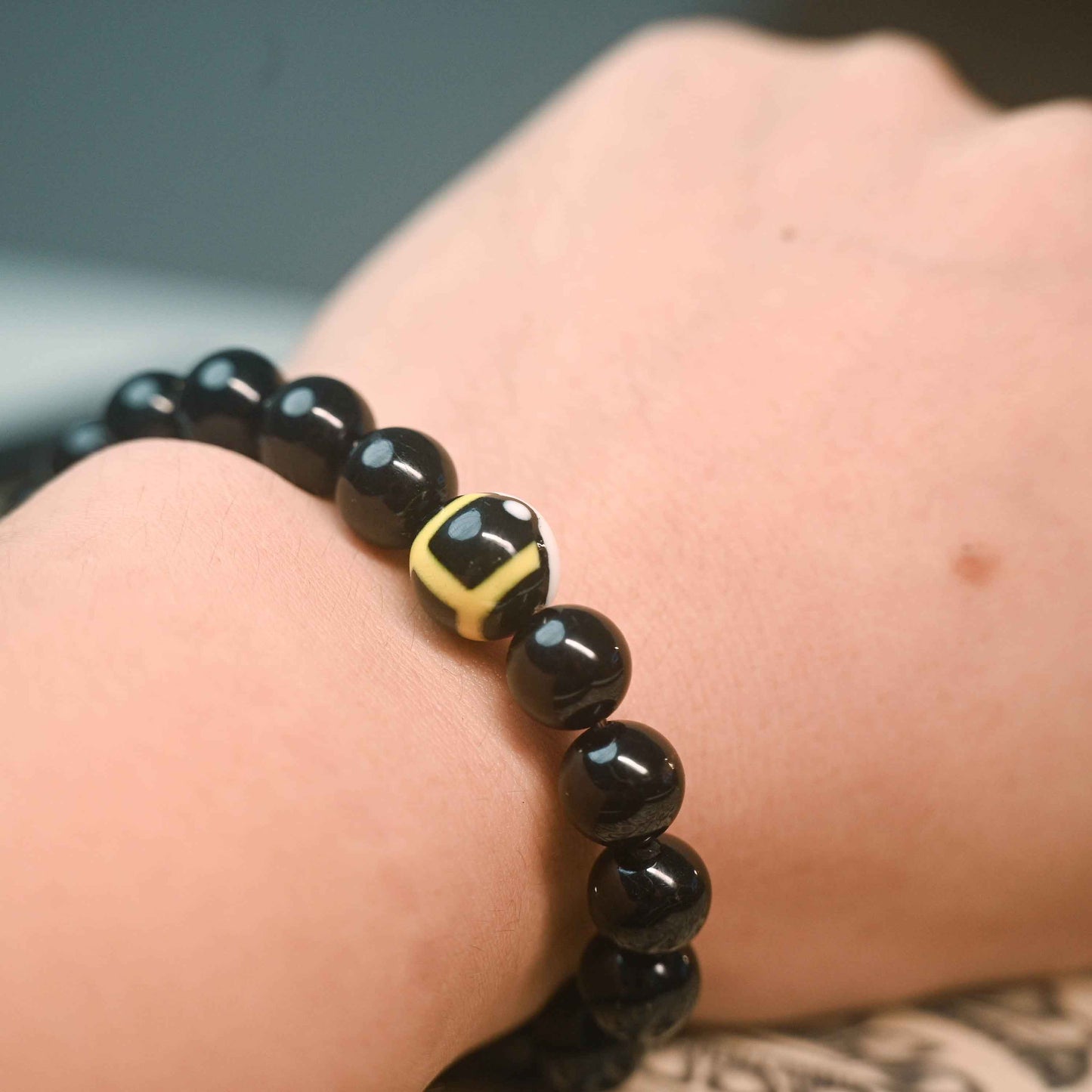 Pokémon Inspired Ultra Ball Bracelet | Premium Black Tourmaline Protection Jewelry