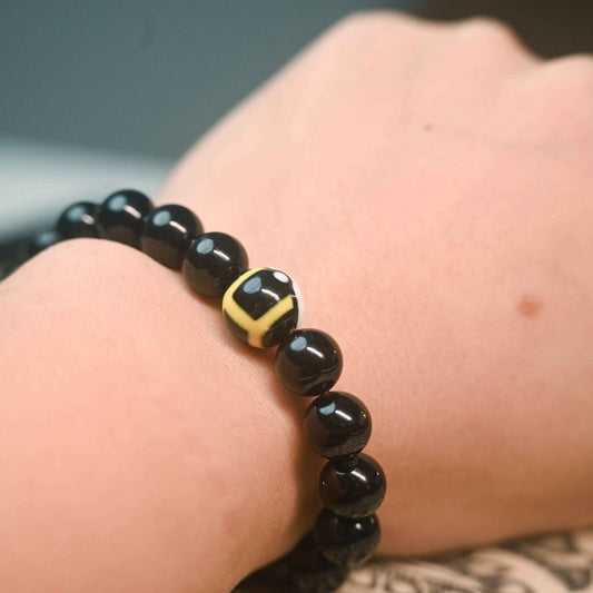 Pok¨¦mon Inspired Ultra Ball Bracelet | Premium Black Tourmaline Protection Jewelry