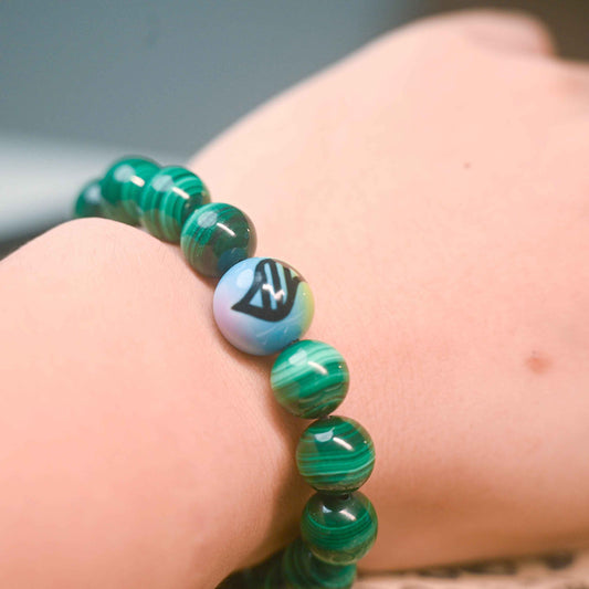 Pok¨¦mon Inspired Mega Stone Bracelet | Genuine Malachite Crystal Energy Bracelet