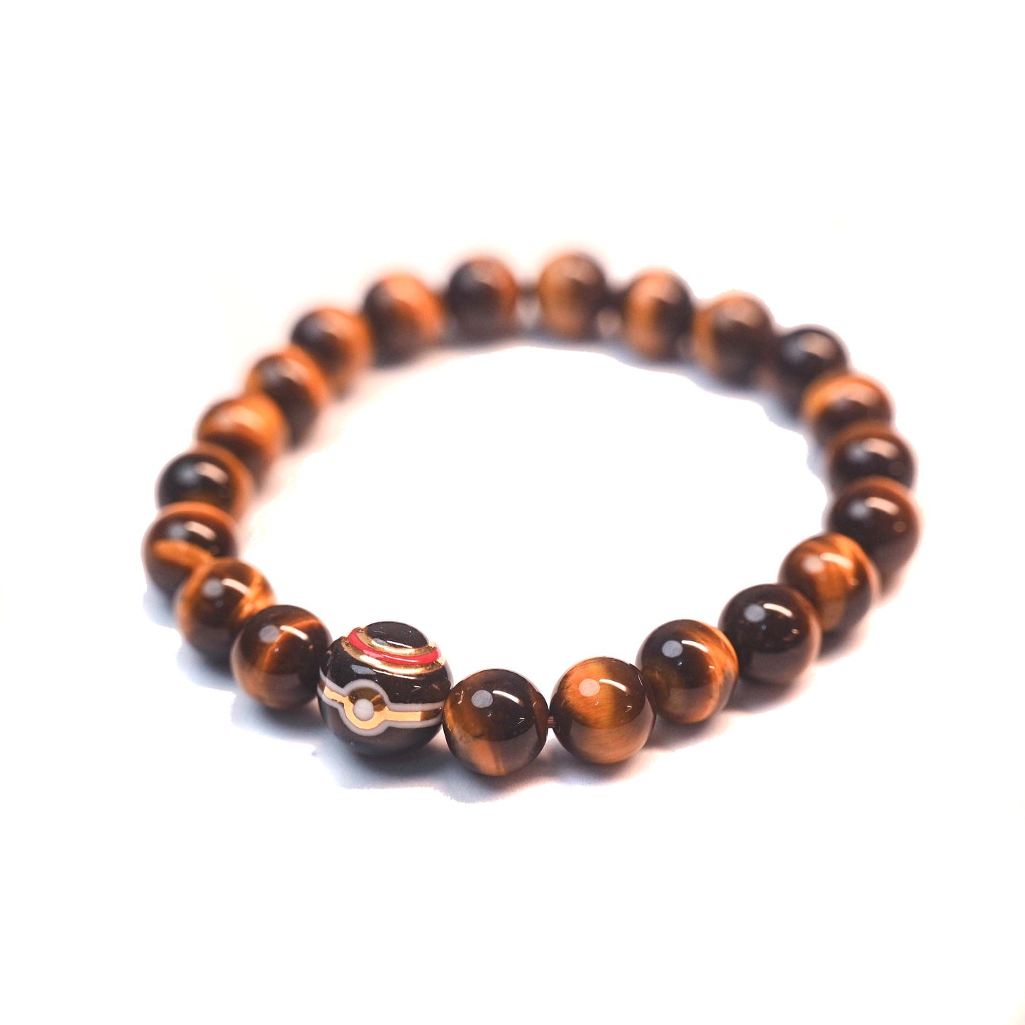 Luxury Ball × High-Quality Yellow Tiger’s Eye Handmade Ceramic Bracele