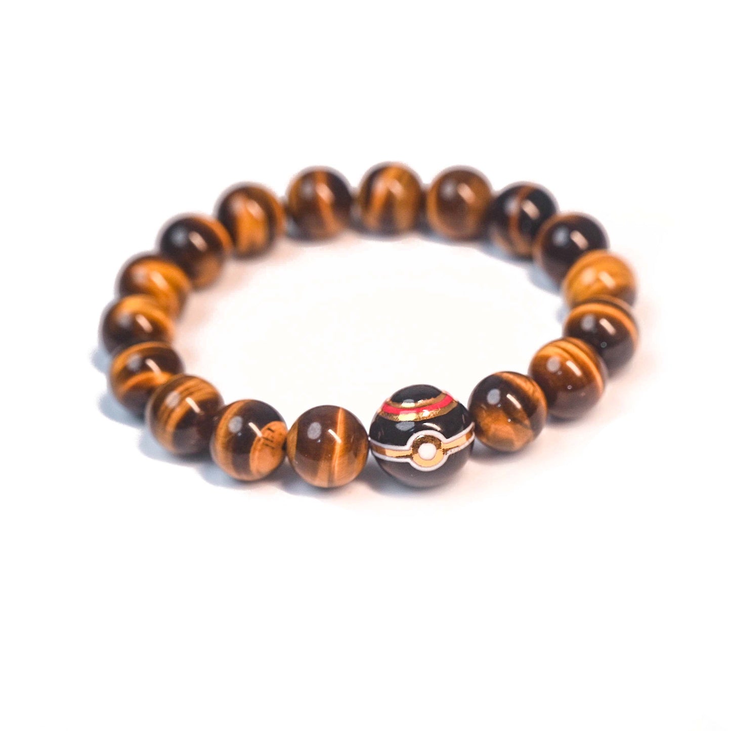 Luxury Ball × High-Quality Yellow Tiger’s Eye Handmade Ceramic Bracele